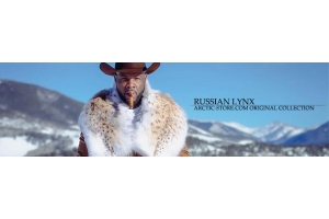 Swango Kango wearing Romanov Russian Lynx pelerine from the TWINFUR™ Series in the snowy Oregon mountains.