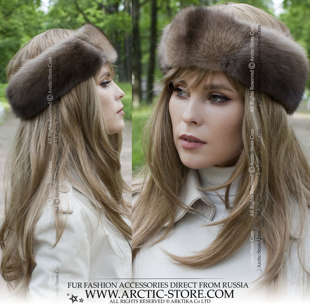 Side view of Barguzin sable fur headband – soft and voluminous texture