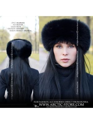 Original Designer's Ladie's Fur headband headwrap in Russian brown mink 