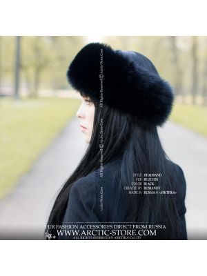 Original Designer's Ladie's Fur headband headwrap in Russian brown mink 