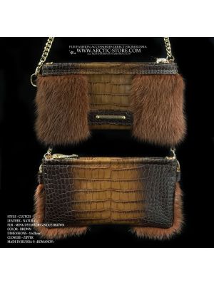 Arctic-store Romanov Green Mink fur handbag Luxury purse bag clutch 