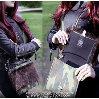 Forest Camo Field Purse · Beaver Fur
