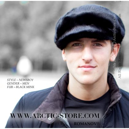 Black Mink Newspaper Boy Cap – Men’s Fit