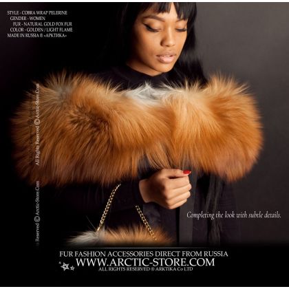 Gold Fox Fur Cobra Wrap Pelerine