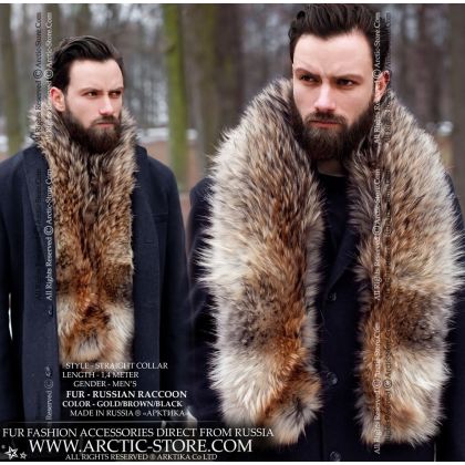 Men's fur stole 1,4m - Russian raccoon