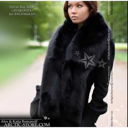 Fur stole 160cm - black fox