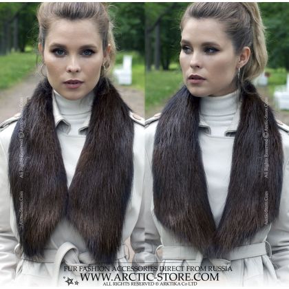 Reversible fur collar 95cm, Beaver