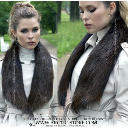 Reversible fur collar 95cm, Beaver