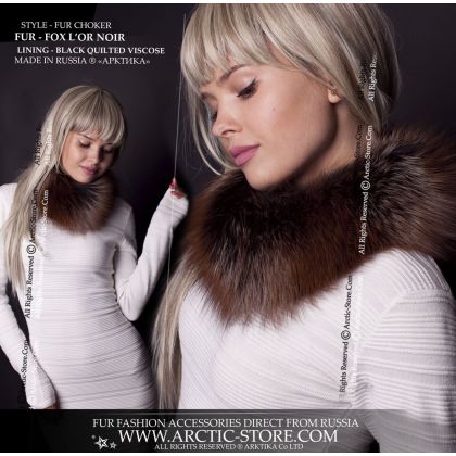 L’Or Noir Fox Fur Neck Warmer – Smoky Flow