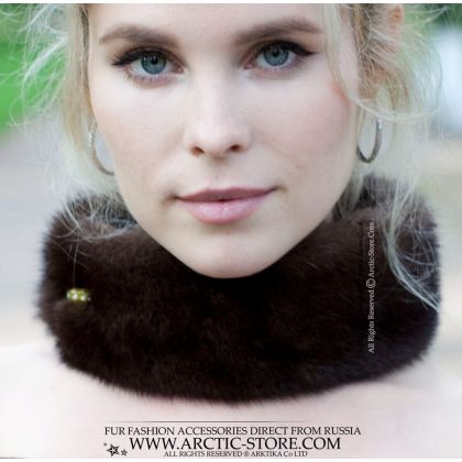 Brown Mink Fur Neck Warmer – Soft-Edge Curve