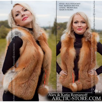 Ladies fur vest, Russian Red fox