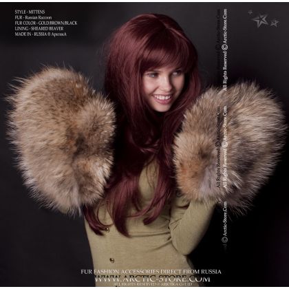Full Fur Mittens – Russian Raccoon