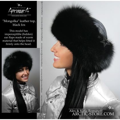 Roller fur hat, black fox