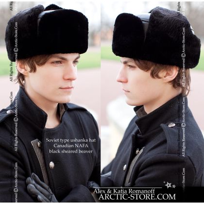 Naval Officer Fur Hat · Black Sheared Beaver