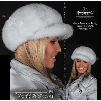 Newsboy cap, mink white