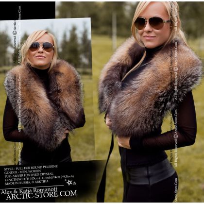 Round pelerine, crystal fox