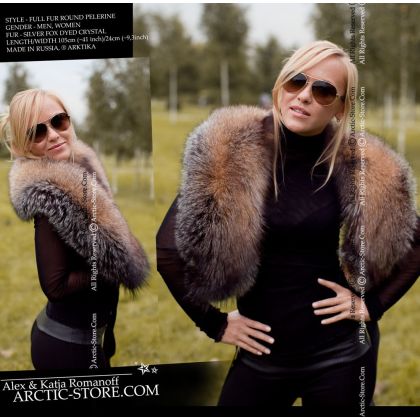 Round pelerine, crystal fox
