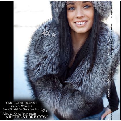 Silver Fox Pelerine - Elegant Women's Cape