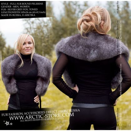 Round pelerine, Silver grey fox