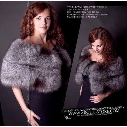 Women's Power Pelerine – Silver Grey Fox Fur