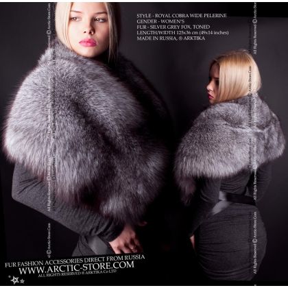 Women's Power Pelerine – Silver Grey Fox Fur
