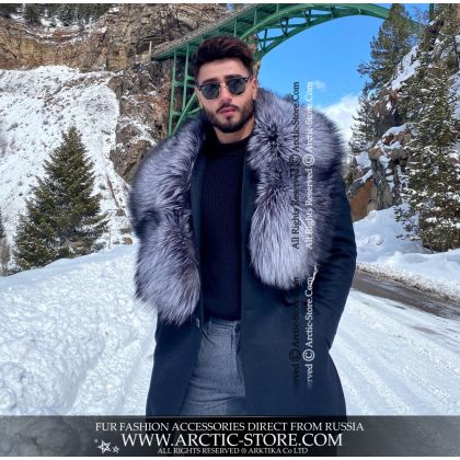 Men's pelerine, Russian silver fox