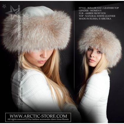 Roller fur hat, Amber Frost fox