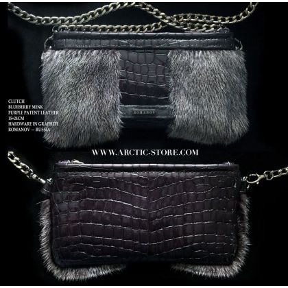 Romanov Mink Clutch – Blueberry Edition