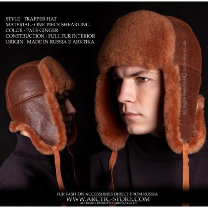 MEN’S TRAPPER HAT · SHEARLING SHEEPSKIN · PALE GINGER