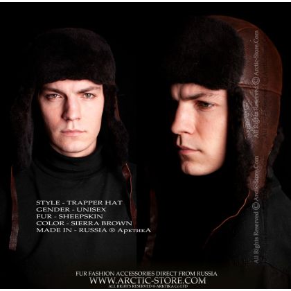 MEN’S TRAPPER HAT · SHEARLING SHEEPSKIN · SIERRA BROWN