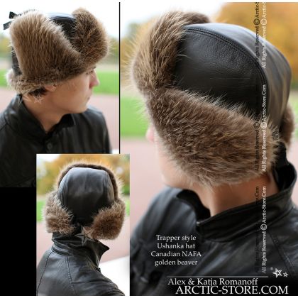 MEN’S TRAPPER HAT · BEAVER FUR · LEATHER