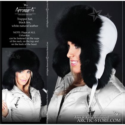 WOMEN’S TRAPPER HAT · BLACK FOX FUR · LEATHER