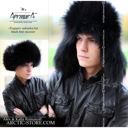 MEN’S TRAPPER HAT · BLACK RACCOON FUR · LEATHER