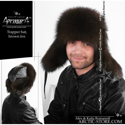 MEN’S TRAPPER HAT · BROWN FOX FUR · LEATHER