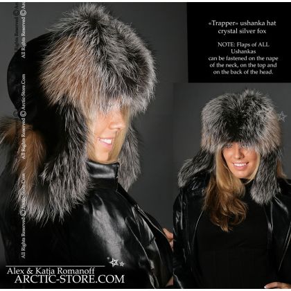 WOMEN’S TRAPPER HAT · CRYSTAL FOX · LEATHER