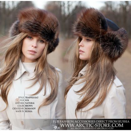 WOMEN’S TRAPPER HAT · L’OR NOIR FOX · LEATHER