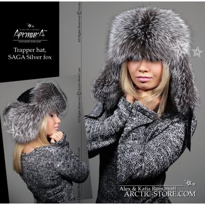 WOMEN’S TRAPPER HAT · SILVER FOX · LEATHER