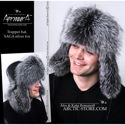 MEN’S TRAPPER HAT · SILVER FOX FUR · LEATHER