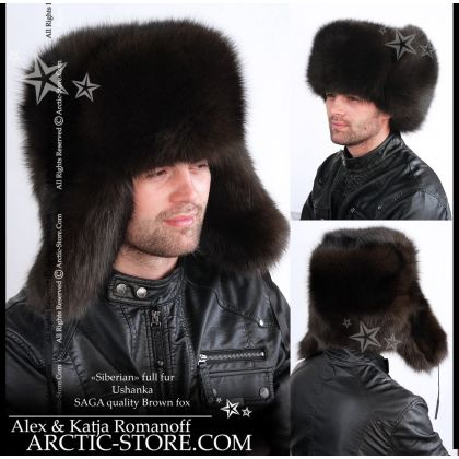 Siberian ushanka, brown fox