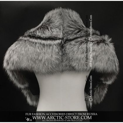 Men's wide pelerine, Silver fox