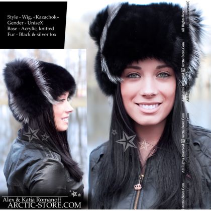 Wig - "Kazachok" Black Fox with stripes