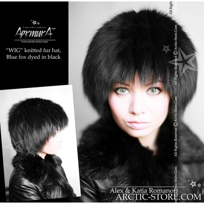 Fur wig, black fox