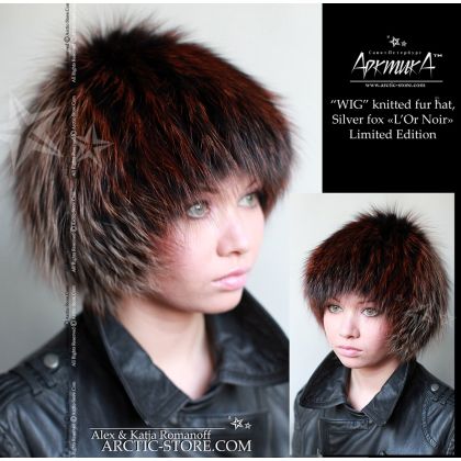 Fur wig, silver fox L'Or noir