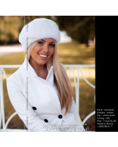 Beret, white mink