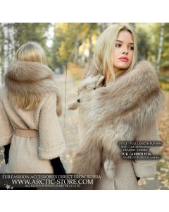 Amber Fox Fur Collar Boa – Full Pelt, Taxidermy Style