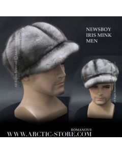 light brown pastel mink newspaper boy cap men fur winter hat