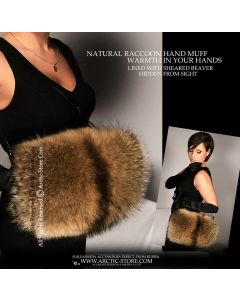 Russian Fur Hand Muff – Natural Raccoon