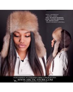 Women’s Trapper Hat · Baum Marten Fur · Suede