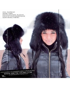WOMEN’S TRAPPER HAT · BLACK FOX · SHEARED BEAVER