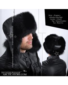 MEN’S TRAPPER HAT · BLACK FOX FUR · LEATHER